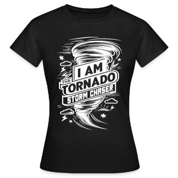 Je suis l’amoureux des ouragans Tornado Twister - T-shirt Femme - noir - Devant - AI Model Female 172 dark (172cm)