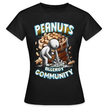 Peanut Allergy Peanuts Allergy Community - Women's T-Shirt - black - Front - AI Model Female 172 dark (172cm)