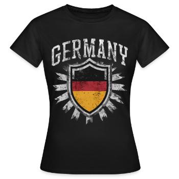 Allemagne Allemagne Allemand GER Almanya Alemania - T-shirt Femme - noir - Devant - AI Model Female 172 dark (172cm)