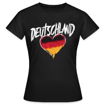 Allemagne Allemagne Allemand GER Almanya Alemania - T-shirt Femme - noir - Devant - AI Model Female 172 dark (172cm)