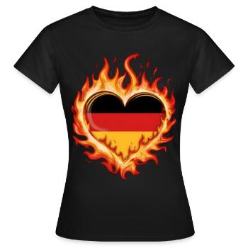 Allemagne Allemagne Allemand GER Almanya Alemania - T-shirt Femme - noir - Devant - AI Model Female 172 dark (172cm)