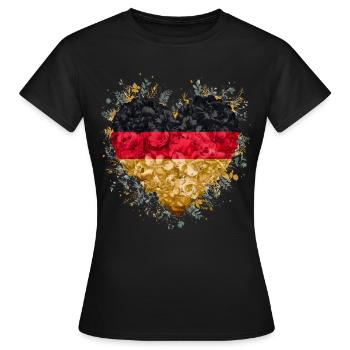 Allemagne Allemagne Allemand GER Almanya Alemania - T-shirt Femme - noir - Devant - AI Model Female 172 dark (172cm)