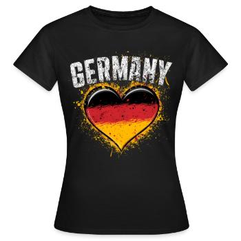 Allemagne Allemagne Allemand GER Almanya Alemania - T-shirt Femme - noir - Devant - AI Model Female 172 dark (172cm)