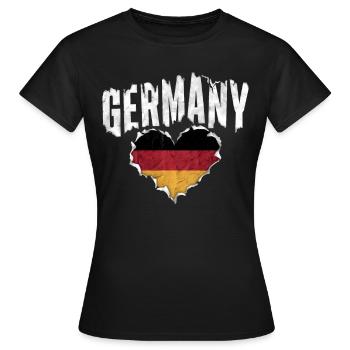 Allemagne Allemagne Allemand GER Almanya Alemania - T-shirt Femme - noir - Devant - AI Model Female 172 dark (172cm)