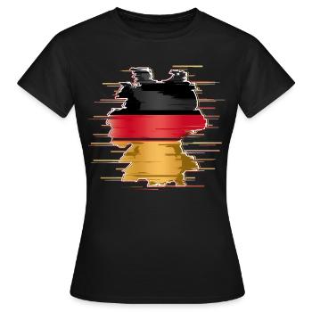 Allemagne Allemagne Allemand GER Almanya Alemania - T-shirt Femme - noir - Devant - AI Model Female 172 dark (172cm)