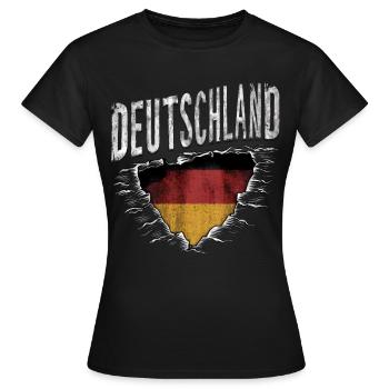 Allemagne Allemand Allemand GER Almanya Alemania - T-shirt Femme - noir - Devant - AI Model Female 172 dark (172cm)