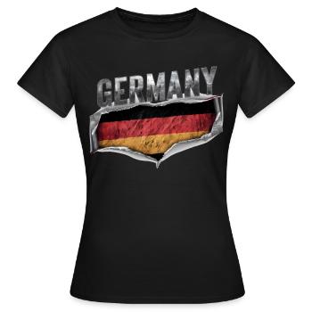 Allemagne Allemagne Allemand GER Almanya Alemania - T-shirt Femme - noir - Devant - AI Model Female 172 dark (172cm)