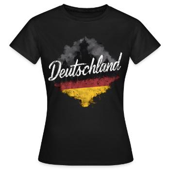 Allemagne Allemagne Allemand GER Almanya Alemania - T-shirt Femme - noir - Devant - AI Model Female 172 dark (172cm)