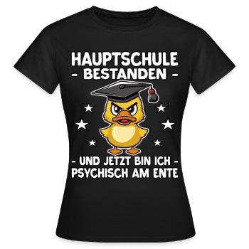 Abschlussklasse | Quali | Hauptschule bestanden - Frauen T-Shirt - Schwarz - Vorne - AI Model Female 172 dark (172cm)