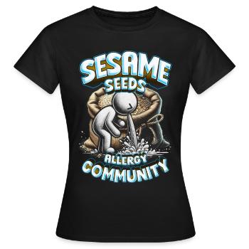 Capsule Fruit Allergy Seeds Allergy Community - T-shirt Femme - noir - Devant - AI Model Female 172 dark (172cm)
