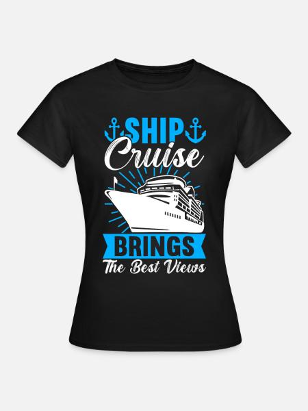 Kreuzfahrt Urlaub Kreuzfahrtschiff - Frauen T-Shirt - Schwarz