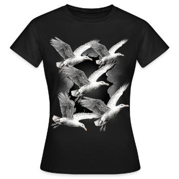 Möwen Möwe Maritim Seevögel - Frauen T-Shirt - Schwarz - Vorne - AI Model Female 172 dark (172cm)
