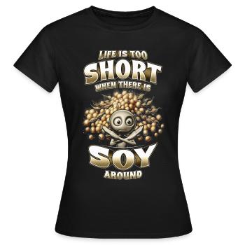 Allergie au soja - T-shirt Femme - noir - Devant - AI Model Female 172 dark (172cm)
