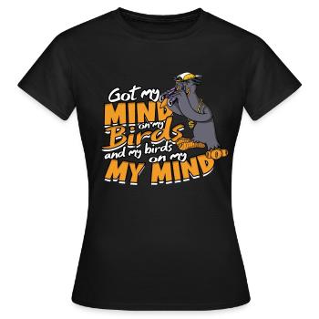Ornithologe Vogelbeobachtung - Frauen T-Shirt - Schwarz - Vorne - AI Model Female 172 dark (172cm)