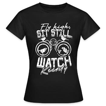 Ornithologue ornithologique - T-shirt Femme - noir - Devant - AI Model Female 172 dark (172cm)