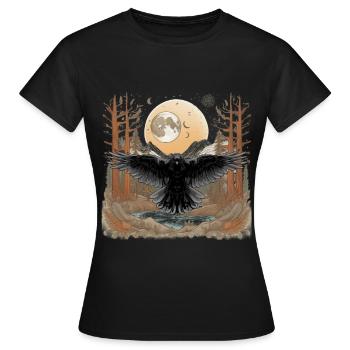 Corbeaux, Corbeaux, Nature, Corbeau, Corbeau - T-shirt Femme - noir - Devant - AI Model Female 172 dark (172cm)