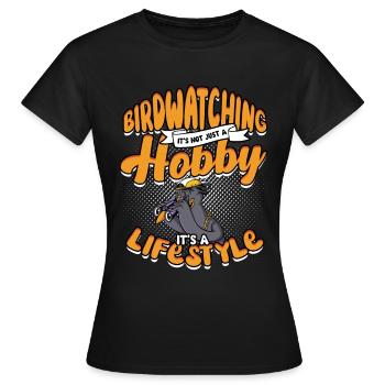 Ornithologue ornithologique - T-shirt Femme - noir - Devant - AI Model Female 172 dark (172cm)