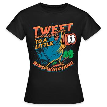 Ornithologue ornithologique - T-shirt Femme - noir - Devant - AI Model Female 172 dark (172cm)