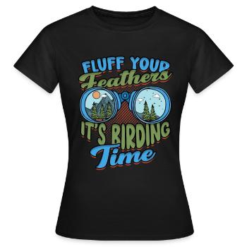 Ornithologue ornithologique - T-shirt Femme - noir - Devant - AI Model Female 172 dark (172cm)
