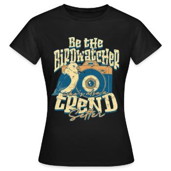 Ornithologue ornithologique - T-shirt Femme - noir - Devant - AI Model Female 172 dark (172cm)