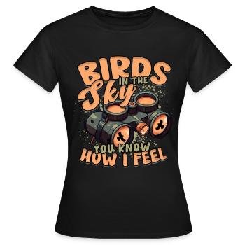 Vogelbeobachtung Ornithologe - Frauen T-Shirt - Schwarz - Vorne - AI Model Female 172 dark (172cm)