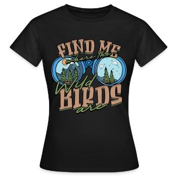 Ornithologue ornithologique - T-shirt Femme - noir - Devant - AI Model Female 172 dark (172cm)
