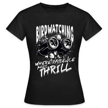 Ornithologue ornithologique - T-shirt Femme - noir - Devant - AI Model Female 172 dark (172cm)