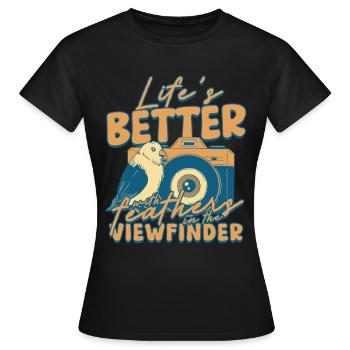 Ornithologue ornithologique - T-shirt Femme - noir - Devant - AI Model Female 172 dark (172cm)