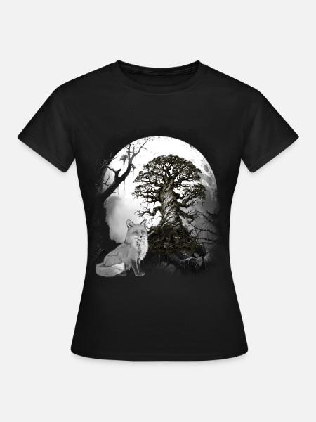 Halloween Forest Fox Foxes Fairy Tale Fairy Tale Character - Women's T-Shirt - black