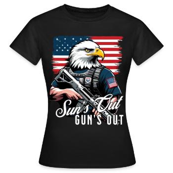 Le soleil est sorti, le est sorti le 4 juillet - T-shirt Femme - noir - Devant - AI Model Female 172 dark (172cm)