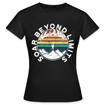 Paragliding Paraglider Soar Beyond Limits - Frauen T-Shirt - Schwarz - Vorne - AI Model Female 172 dark (172cm)