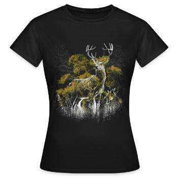 Bois de chevreuil Chevreuil naturel Chevreuil sauvage - T-shirt Femme - noir - Devant - AI Model Female 172 dark (172cm)
