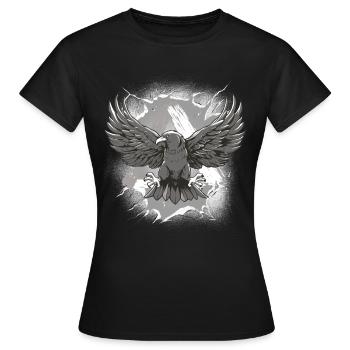 Halloween Krähe Krähen Rabe Raben okkult Vögel - Frauen T-Shirt - Schwarz - Vorne - AI Model Female 172 dark (172cm)