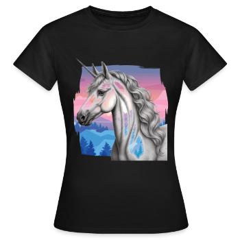 Licorne Licornes Créatures mythiques Animaux mythiques Enfant Cheval - T-shirt Femme - noir - Devant - AI Model Female 172 dark (172cm)
