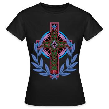 Kreuz Kreuze Kruzifix - Frauen T-Shirt - Schwarz - Vorne - AI Model Female 172 dark (172cm)