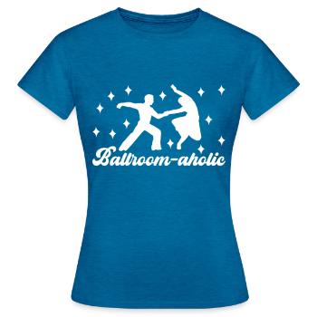 Ballsaal Tanz Ballsaaltänzer Gesellschaftstänzer - Frauen T-Shirt - Antikblaues Saphir meliert - Vorne - AI Model Female 172 dark (172cm)