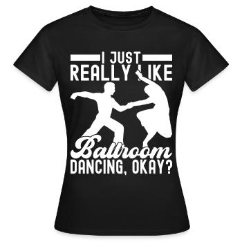 Danse de salon Danseurs de salon Danseurs de salon Danseurs de salon - T-shirt Femme - noir - Devant - AI Model Female 172 dark (172cm)