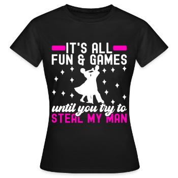 Danse de salon Danseurs de salon Danseurs de salon Danseurs de salon - T-shirt Femme - noir - Devant - AI Model Female 172 dark (172cm)