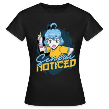 Anime Senpai Noticed - Frauen T-Shirt - Schwarz - Vorne - AI Model Female 172 dark (172cm)