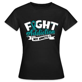 Détox Sevrage Combattre la dépendance Pas les toxicomanes - T-shirt Femme - noir - Devant - AI Model Female 172 dark (172cm)