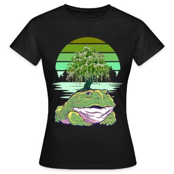 Frog Frogs Toad Toads - Women's T-Shirt - black - Front - AI Model Female 172 dark (172cm)