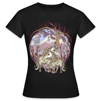 Licorne Licornes Créatures mythiques Animaux mythiques Enfant - T-shirt Femme - noir - Devant - AI Model Female 172 dark (172cm)