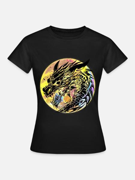 Drachen Drache Fabeltiere Fabelwesen Märchen - Frauen T-Shirt - Schwarz