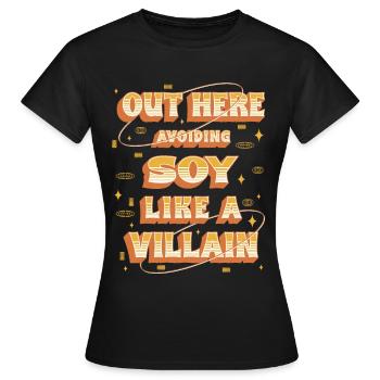 Sojaallergie ici : éviter le soja - T-shirt Femme - noir - Devant - AI Model Female 172 dark (172cm)