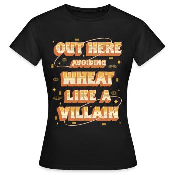 Allergie au blé ici : éviter le blé - T-shirt Femme - noir - Devant - AI Model Female 172 dark (172cm)