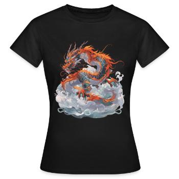 Drache Drachen Fabeltier Märchen - Frauen T-Shirt - Schwarz - Vorne - AI Model Female 172 dark (172cm)
