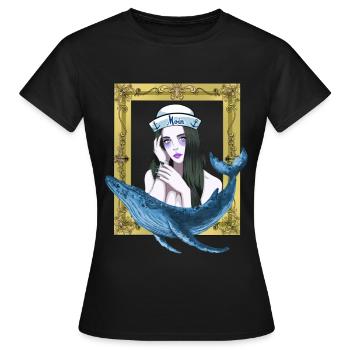 sailors sailor seafaring fish fishes sailors - Women's T-Shirt - black - Front - AI Model Female 172 dark (172cm)