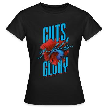 Poisson Betta Betta Guts Gills Glory - T-shirt Femme - noir - Devant - AI Model Female 172 dark (172cm)