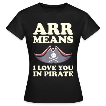 Pirat Totenkopf Freibeuter Piratenschiff - Frauen T-Shirt - Schwarz - Vorne - AI Model Female 172 dark (172cm)