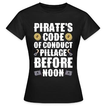 Pirat Totenkopf Freibeuter Piratenschiff - Frauen T-Shirt - Schwarz - Vorne - AI Model Female 172 dark (172cm)